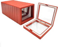 12 PCS Dual-Color Packaging Box 3D Floating Frame Display Stand, Color-Matching Packaging Display Box, Transparent Window Jewelry Case, PE Film Anti-Oxidation Storage Case. (Red+White) by Unknown