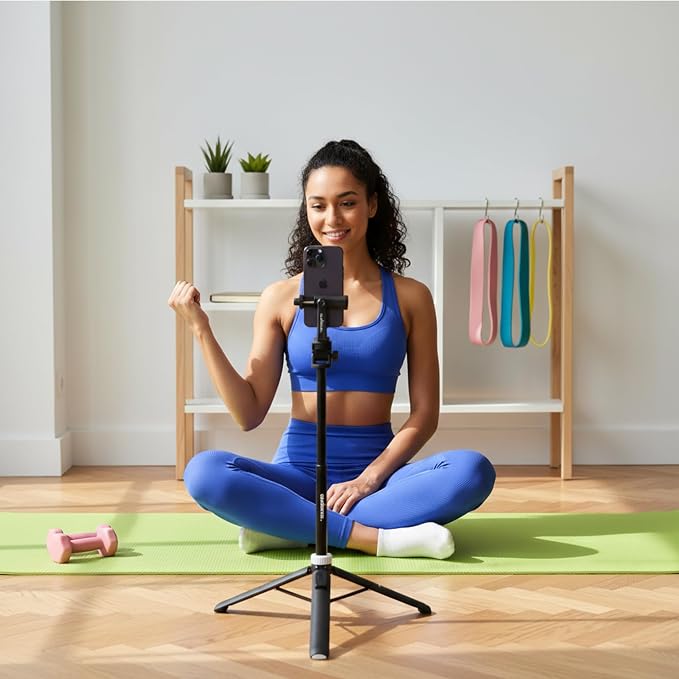 Audience 70" Phone Tripod & Selfie Stick, 3-in-1 Extendable Stand with Bluetooth Remote for iPhone & Android with Travel Bag - Image 2