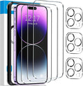 Fotbor for [3+3 Pack] iPhone 14 Pro Screen Protector with Camera Lens Protector, 9H Shatterproof Tempered Glass Film with Easy Installation Frame, HD Clear Sensitive Full Coverage 6.1 Inch by Fotbor