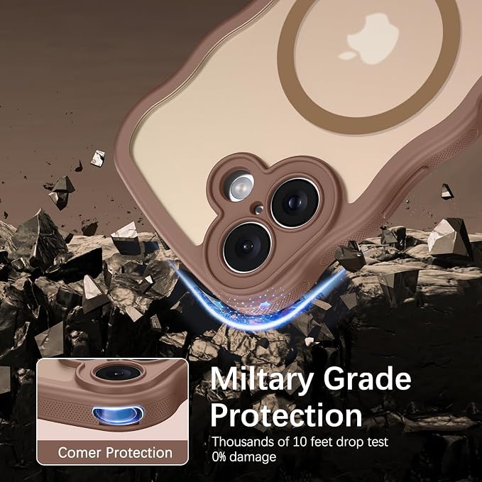BENTOBEN Magnetic for iPhone 17 Case, Cute Wavy Full Camera Protection [Compatible with MagSafe] Translucent Matte Anti-Slip Bumper Women Girls Boys Protective Cover for 17 6.3", Desert Titanium - Image 2
