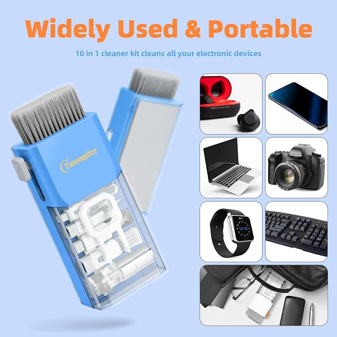 Keyboard Cleaning Kit, All-in-One Laptop & Computer Screen Cleaner, SkyBlue | Multi-function Electronic Cleaner, Soft Bristle Brush, Computer Screen-safe Spray, Compact, for MacBook, iPad, iPhone, earbud - Image 7