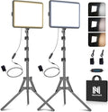 2-Pack Photography Lighting Kit, NiceVeedi 25W LED Video Light Kit, 2900-7000K Dimmable Studio Light with Tripod Stand, 73" Stream Light for Video Recording by NiceVeediOfficial