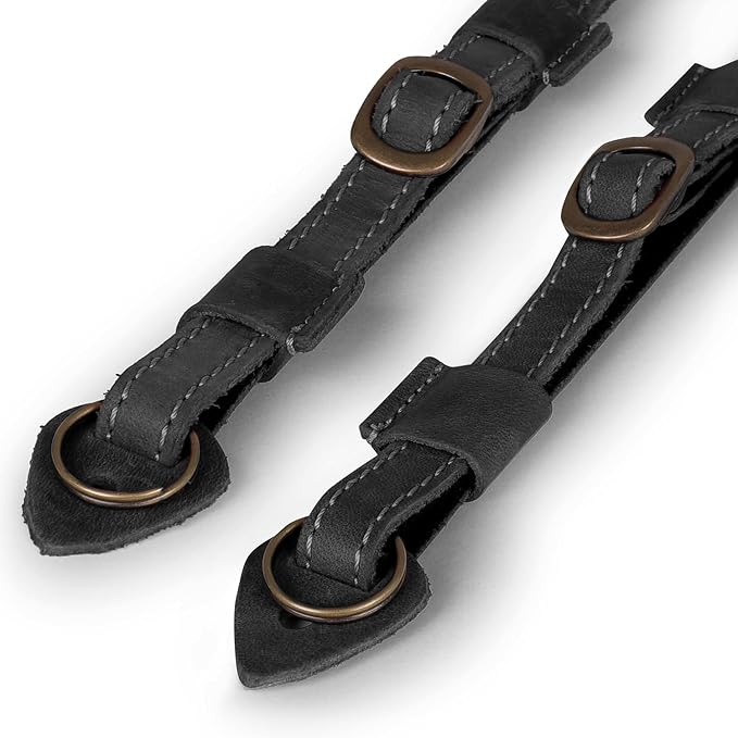 MegaGear Sierra Genuine Full-Grain Leather Camera Strap — Vintage Shoulder & Neck Strap for Canon, Sony, Fuji, Leica, Nikon, Olympus DSLR & Mirrorless — 39-47 in Adjustable, Hand-Stitched, Black - Image 10