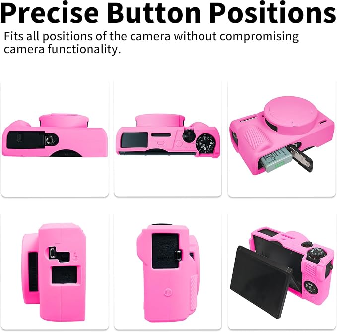Easy Hood Camera Case Cover for Canon Powershot G7X Mark III (Rosy Pink) | With Removable Lens Cover,Soft Silicone Protective Case,Anti-Scratch,Slim Fit,Enhanced Grip,Lightweight Camera Accessories - Image 6