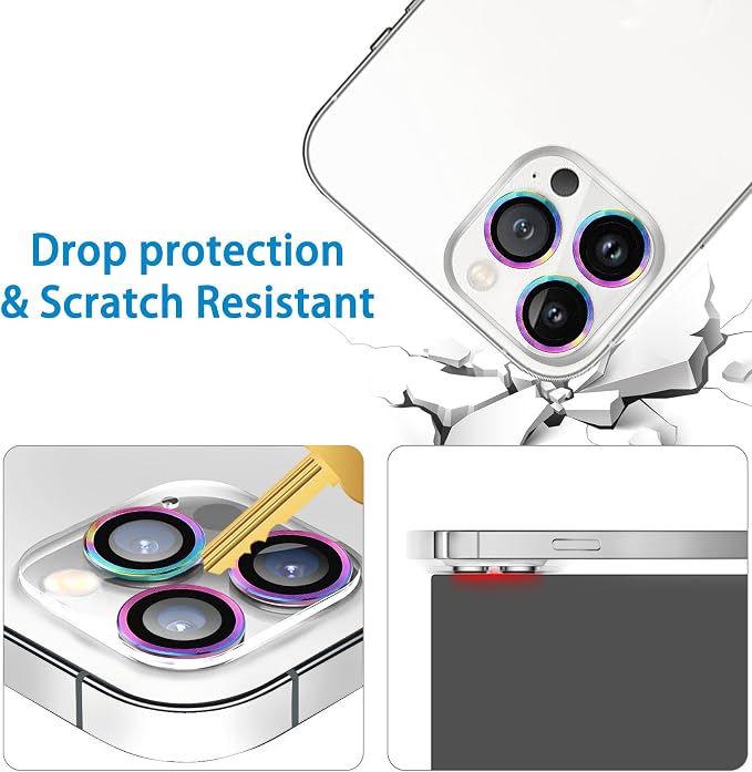 3 Pack Dengduoduo Tempered Glass Camera Lens Protector for iPhone 15 Pro 6.1" & for iPhone 15 Pro Max 6.7", Ultra HD, 9H Hardness, Anti-Scratch, Case Friendly, Easy to Install [No Affect on Night Shots] - Image 5