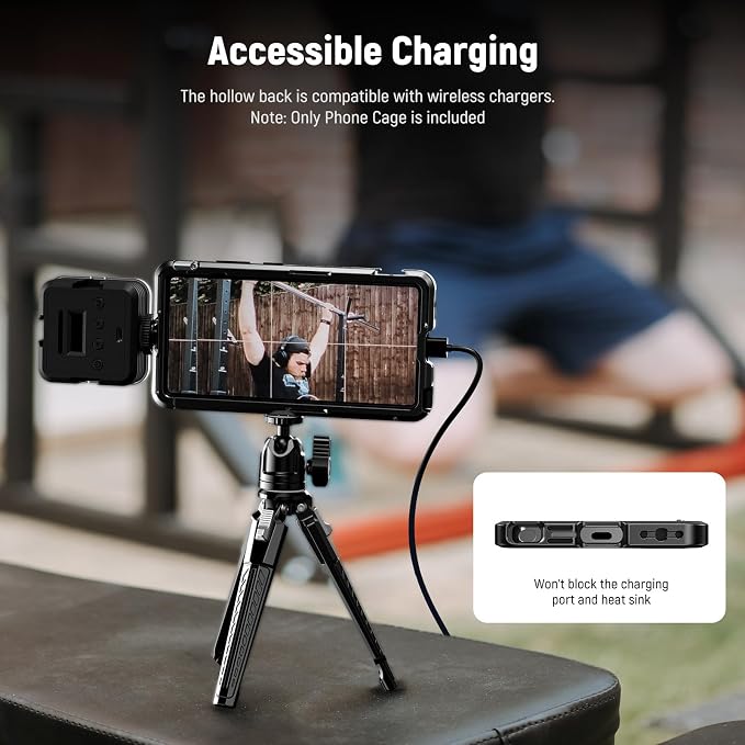NEEWER S25 Ultra Phone Cage, Mobile Video Rig Phone Stabilizer with 67mm Filter Adapter, 17mm Lens Backplate, T Mount Adapter Compatible with Moment Samsung Galaxy S25 Ultra, 1x Cleaning Cloth, PA082 - Image 7
