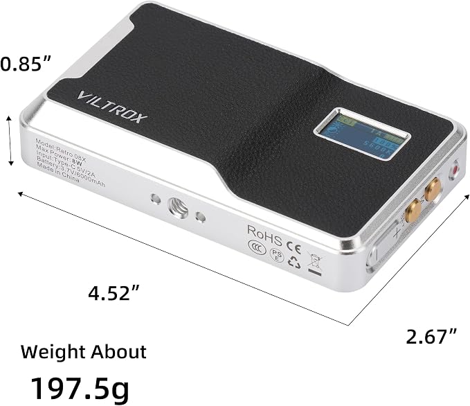 VILTROX 6000mAh On Camera LED Light, APP Control RGB Video Light | RGB Portable LED Photography Lighting, Led Camera Light Panel for Video Recording (Retro 08X) - Image 8