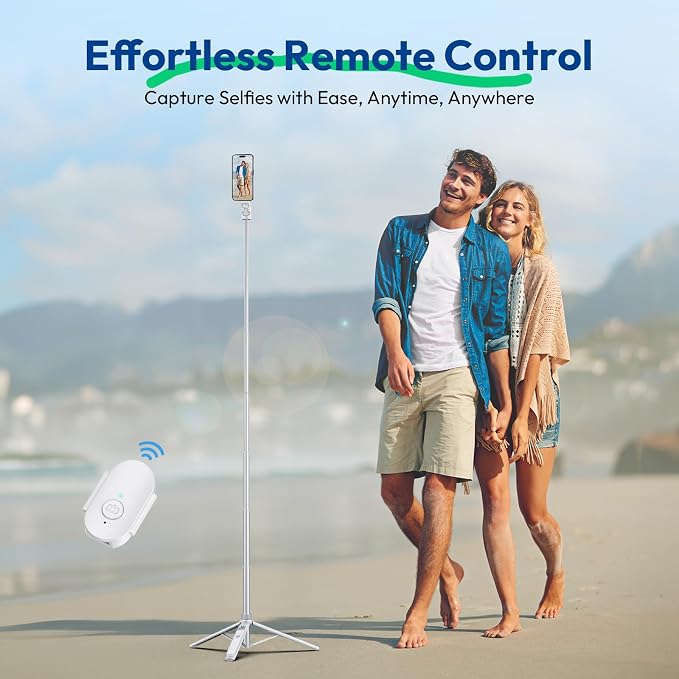 ULANZI TT88 Magnetic Tripod for iPhone 17, 57" Extendable Selfie Stick w Remote, 2-in-1 Phone Clip & Dual Cold Shoe Mounts-Lightweight Phone Tripod Stand for Vlogging, Travel, Video Recording, White - Image 8