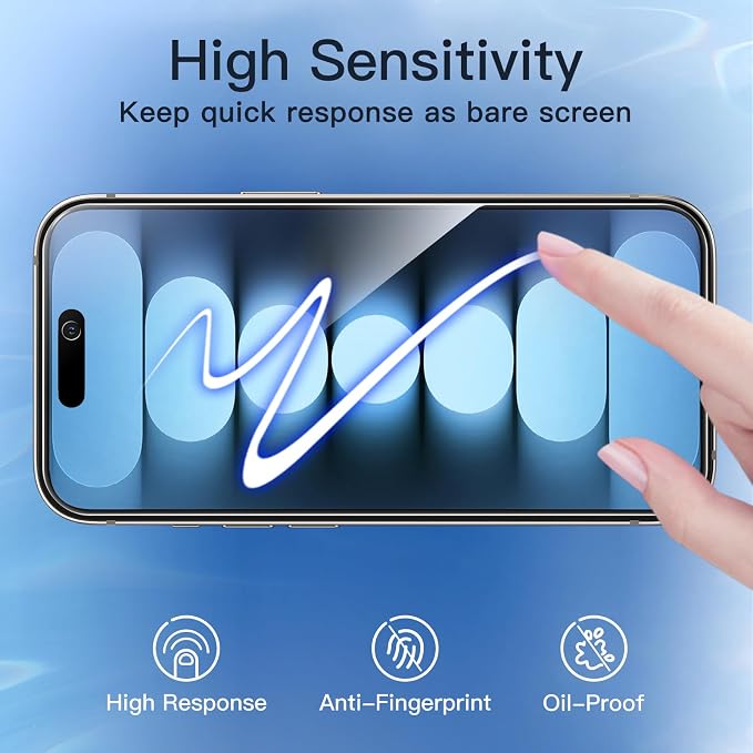 JETech Privacy Screen Protector for iPhone 15 Pro Max, 2+2 Pack | Anti-Spy Tempered Glass, with Camera Lens Protector, Easy Installation Tool - Image 8