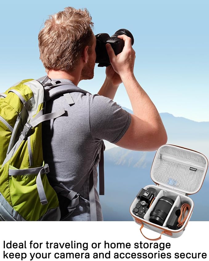 RAIACE Hard Case Compatible with Sony Alpha 7 II III IV/7R V Camera, for Nikon, for Canon, for Pentax and More. Mesh Pocket for Charger, Cables, Cards and Accessories. (case only) (Gray) - Image 7