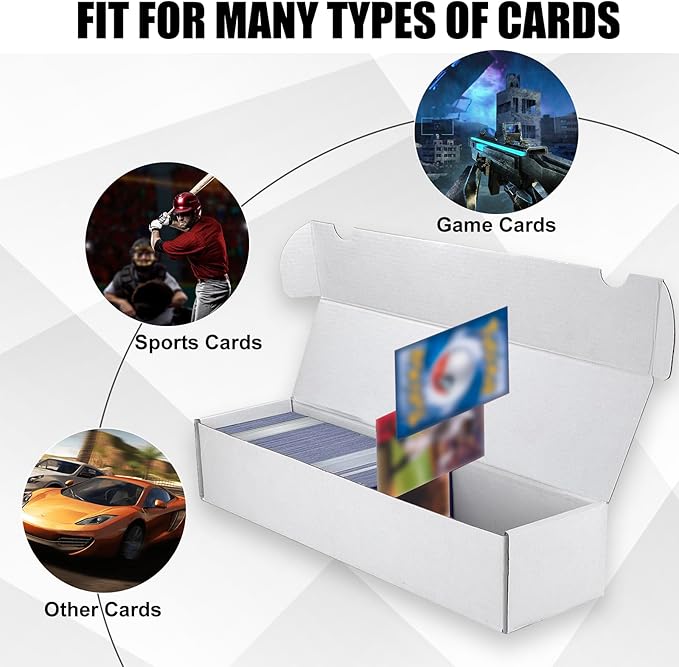 Trading Card Storage Box, 30-Pack 1100 Count White Corrugated Cardboard Box | Bulk Sports Storage Box for TCG/Magic/Mtg Basketball Card, Collectible Trading Cards - Image 4