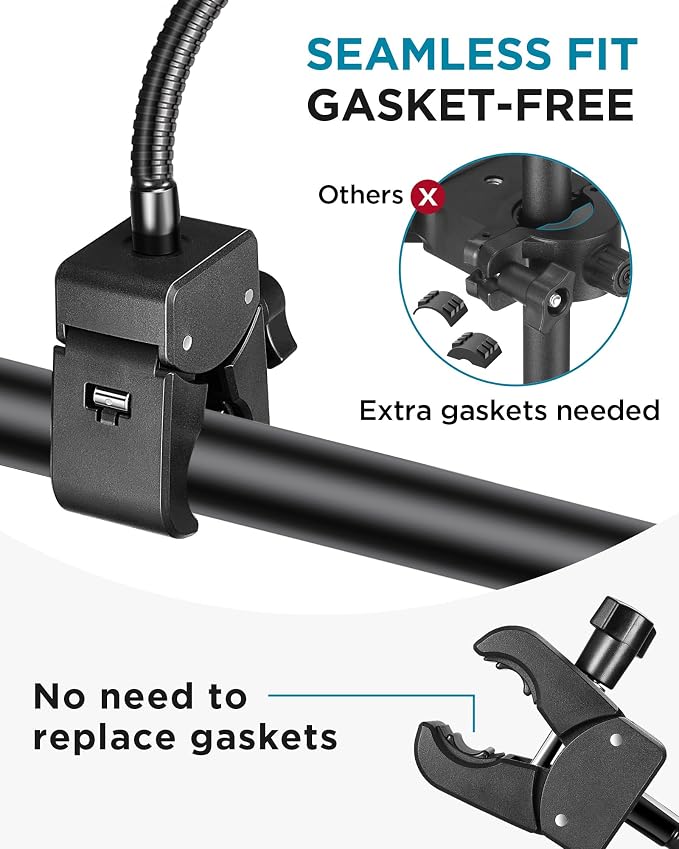 InnoGear Mic Stand Phone Holder, Flexible Gooseneck Mount Clamp for Microphone Boom Arm Tube Pipes Music Accessories for iPhone 16 15 14 13 12 MAX Pro Samsung Galaxy All Smartphones (Pack of 2) - Image 3
