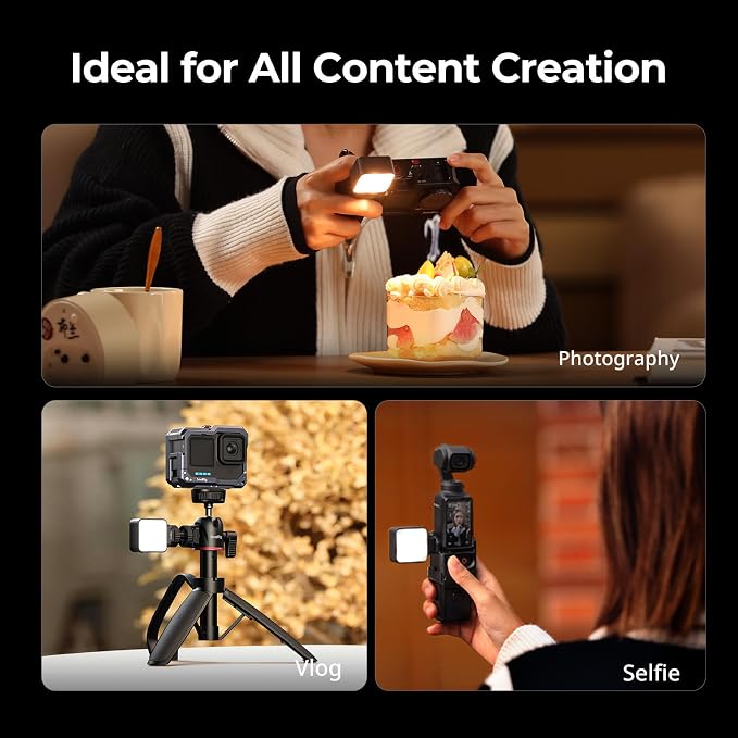 SmallRig Magnetic Mini LED Video Light for Action Cameras, 3000K-6000K, 500mAh Battery, for DJI OSMO Action 6/5 Pro/4/Pocket 4/3/Nano, for GoPro Light, for Insta360 Ace Pro2, for Xtra Muse- 5446 | 500mAh, Cold Shoe Light for DJI OSMO Action 6/5 Pro/4/P... - Image 7