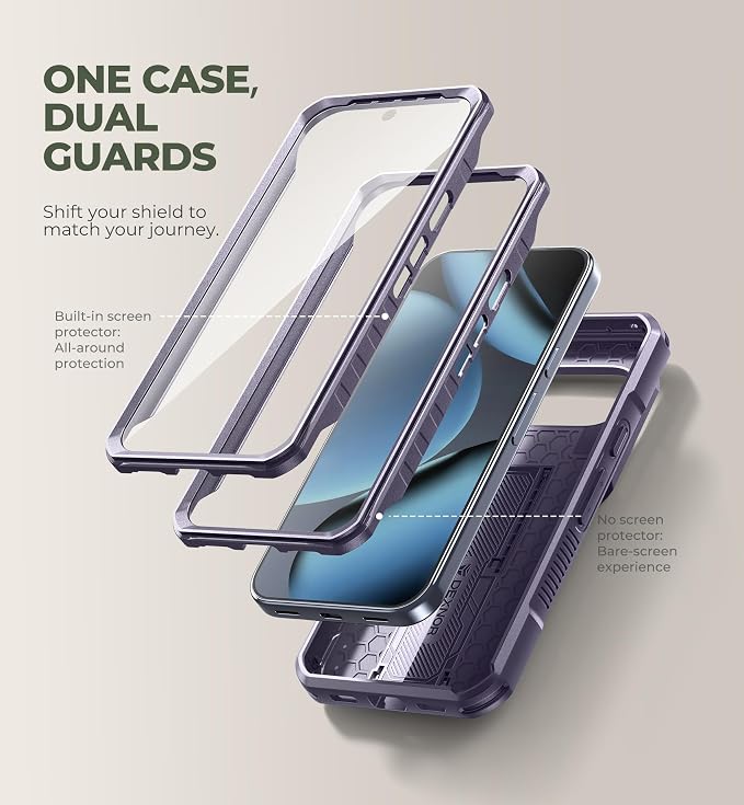 Dexnor for Google Pixel 11/11 Pro Case with Slide Camera Cover & 2 Front Frames & Built-in Screen Protector & Kickstand,Full-Body Shockproof Protective Cover Heavy-Duty Rugged Cases,Purple(2026) - Image 6