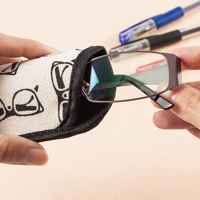 TRIUMPH VISION 3 Pack Reading Glasses Pouch Soft Case Eyeglass Sleeve Slim | Alternative to Bulky Case in bag, Lightweight Lined Padded Protect Optical lens Slip in, Cute Pattern Portable for Daily Use - Image 5