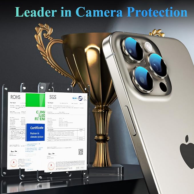 YWXTW Camera Lens Protector for iPhone 16 Pro/iPhone 16 Pro Max, [1 Step Installation Tray] Tempered Glass Screen Protector Metal Individual Camera Cover Accessories (Natural Titanium-2Pack) - Image 2