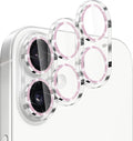 Dengduoduo 3 Pack Camera Lens Protector for iPhone 17, Tempered Glass, Ultra HD, 9H Hardness, Anti-Scratch, Case Friendly,[No Affect on Night Shots], Glitter Pink by Dengduoduo