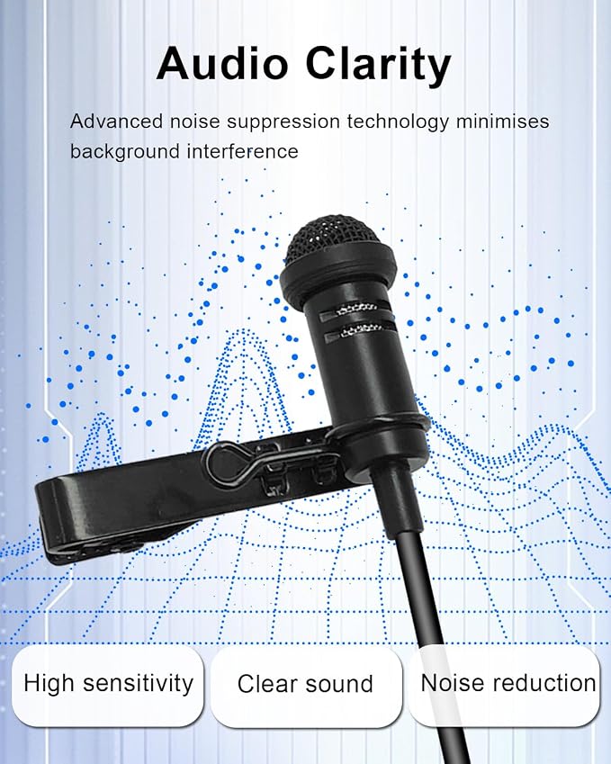 Mini Lavalier Microphone 3.5mm TRS Plug for DJI Mic 2,1.5m/4.92ft | Clip On Wired Condenser Lapel Mic, 90 Degrees L-Shaped Plug, for Rode Wireless Go II, for Vlog Streaming Interview - Image 6