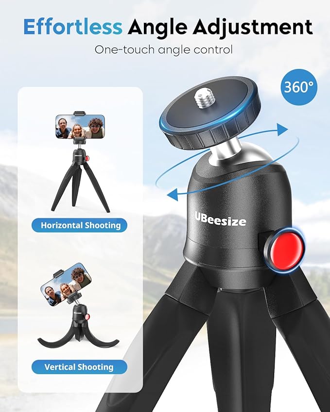 UBeesize Flexible Tripod for iPhone and Samsung with Remote and Phone Holder, Ideal for Video Recording, Vlogging, and Selfies, Compatible with Canon and Sony Cameras - Image 5