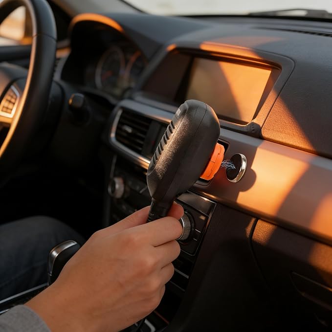 CB Mic Holder | Magnetic Mobile Radio Mic Car Mount Holder | CB Mic Hanger | for Kenwood KMC-30 KMC-32 KMC-35 KMC-36 Motorola PMMN4090 HMN3596A HLN9073 RMN5052A | with Adhesive Back (Orange) - Image 2