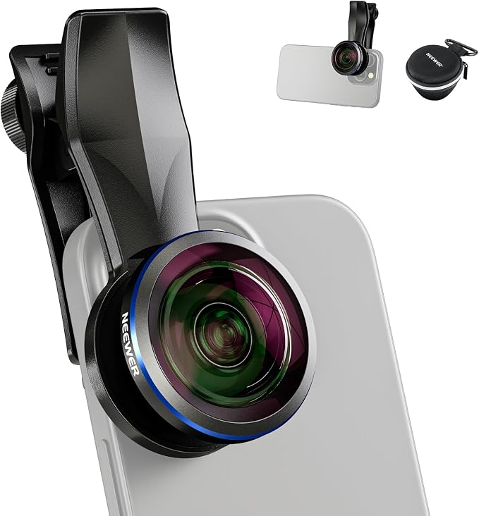 NEEWER 8mm Fisheye Lens with 220 Wide Angle & 17mm Thread Phone Lens Clip, Also for 17mm Threaded Phone Cage/Case/Clamp/Backplate, LS-29 PRO by Neewer