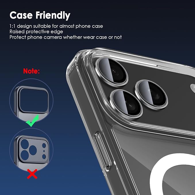 Camera Lens Protector for iPhone 17 Pro & 17 Pro Max, Titanium | AR+AF, 9H Tempered Glass, Individual Metal Ring, Anti Glare, Fall Protection, Camera Screen Cover - Image 4