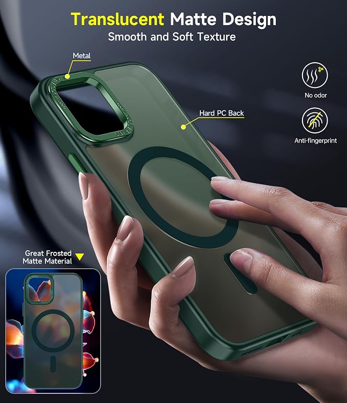 LeYi for iPhone-11-Pro-Max Cases Green with Screen Protector X2 + Camera Cover X2:[ MagSafe Compatible] Magnetic Military Grade Protective Slim Phone Case for iPhone 11promax i Phone 11pro max,Green - Image 2