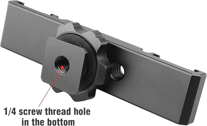 Chromlives Hot Shoe Mount Bracket Dual Hot Shoe Extension Bar Aluminum Mounting Plate Adapter Double Extension Shoe for LED Video Light Screens - Image 6