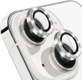 for iPhone 15 & iPhone 15 Plus Camera Lens Protector, Bling Glitter Diamond Lens Cover 9H Tempered Glass Camera Cover Anti Scratch Shockproof Screen Protector Individual Metal Lens Ring - 2PCS by Hsefo
