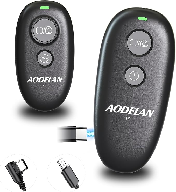 Upgraded Rechargeable USB-C Camera Wireless Shutter Release Remote Control by AODELAN