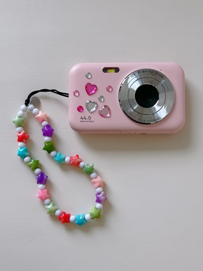Drawwind Phone Charm Beaded Wristlet Strap Universal Cell Phone Lanyard Cute Bracelet Wrist Strap Beaded Chain String Handmade Accessories for Case Camera Bags (Star Girl) - Image 5