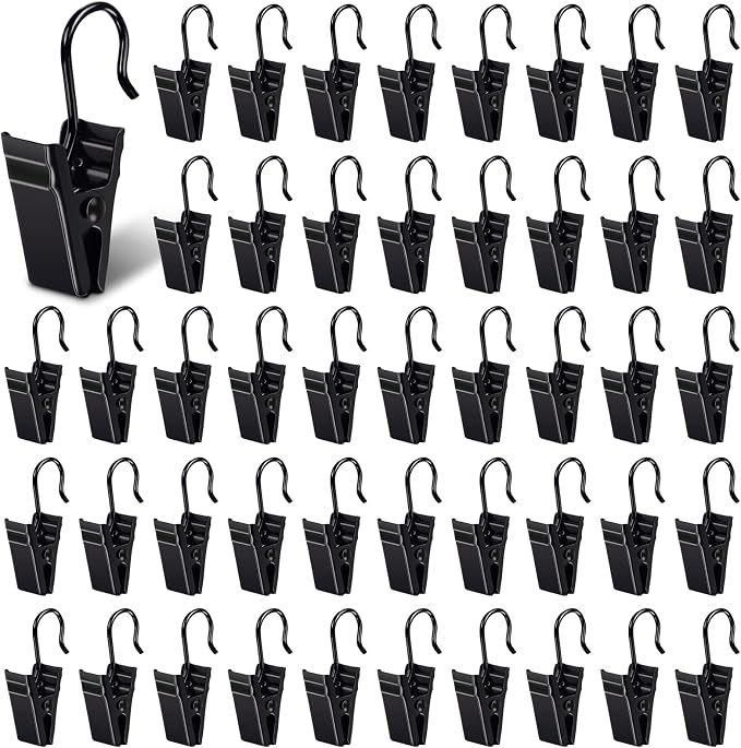 Curtain Clips, 100 Pack Metal Clips for Party Decor Hanging Photo Camping Tents Arts Crafts Display, Black by Sopito