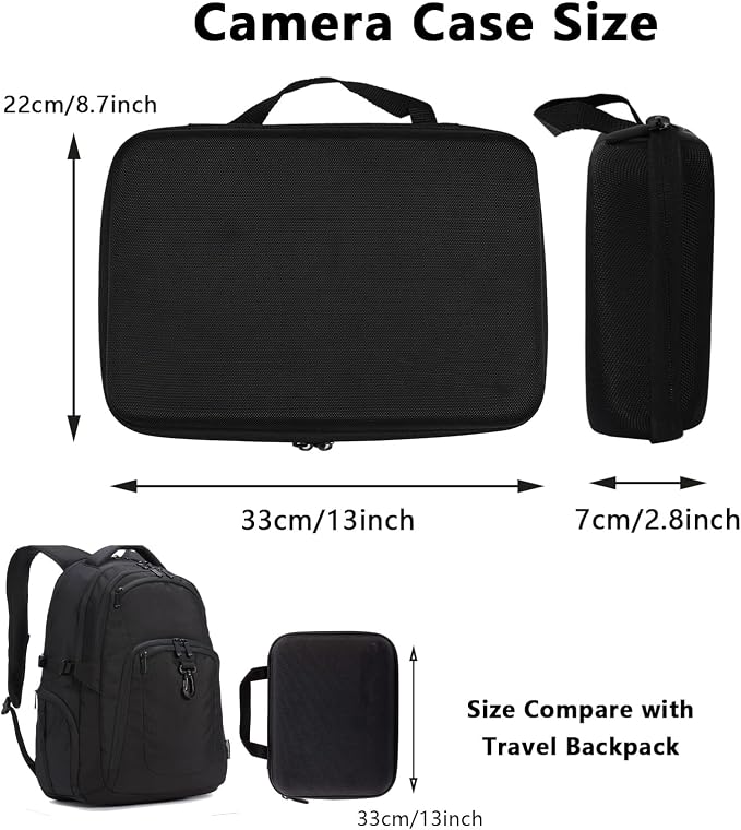 Large Camera Carrying Case Compatible with Gopro Hero 13 12 11 10 9 8 7/AKASO EK7000 Brave 4 Brave 7 V50X/DJI Action 5 Pro/ODDV/Xilecam/Jadfezy/SJCAM/APEXCAM/Vemont Action Cam, Travel Camera Case | Compatible with Go pro Hero 13 12 11 AKASO EK7000 Brav... - Image 3