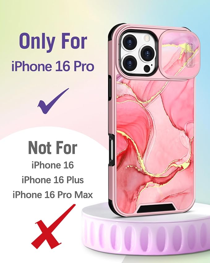 Buleens for iPhone 16 Pro Case 6.3 Inch - with Ring Stand & Camera Cover Aesthetic Cute Designed for Women Girls Pretty Girly Fashion Teens Phone Case for iPhone 16 Pro Compatible with Magsafe - Image 2