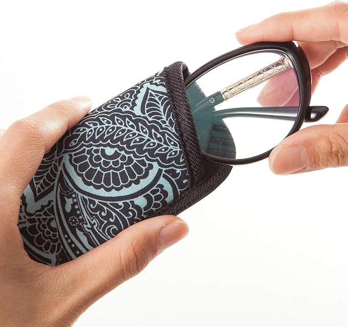 TRIUMPH VISION 3 Pack Reading Glasses Pouch Soft Case Eyeglass Sleeve Slim | Alternative to Bulky Case in bag, Lightweight Lined Padded Protect Optical lens Slip in, Cute Pattern Portable for Daily Use - Image 5