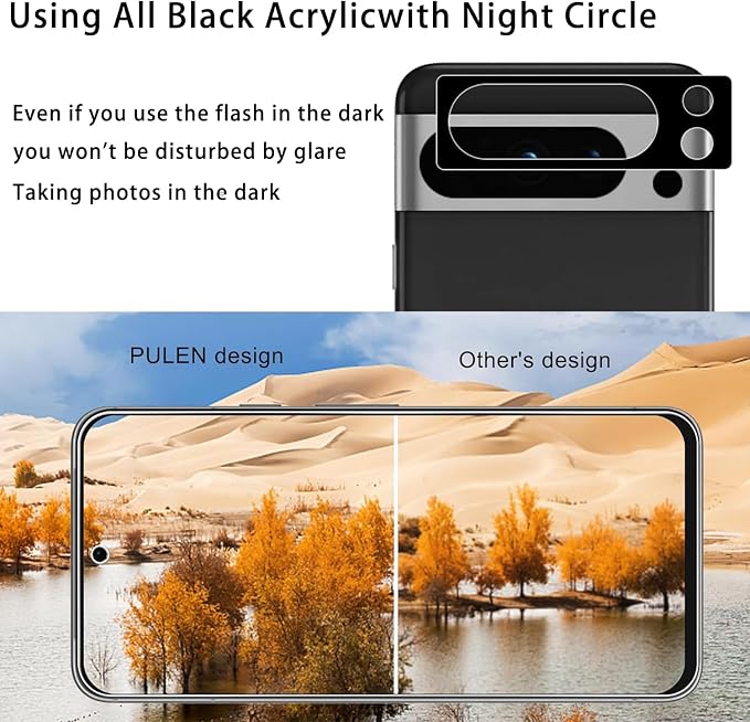 3+3 Pack for Google Pixel 8 Pro Screen Protector 6.7 inch, 3 Pack Tempered Glass Screen Protector&3 Pack Camera Lens Protector - Image 6