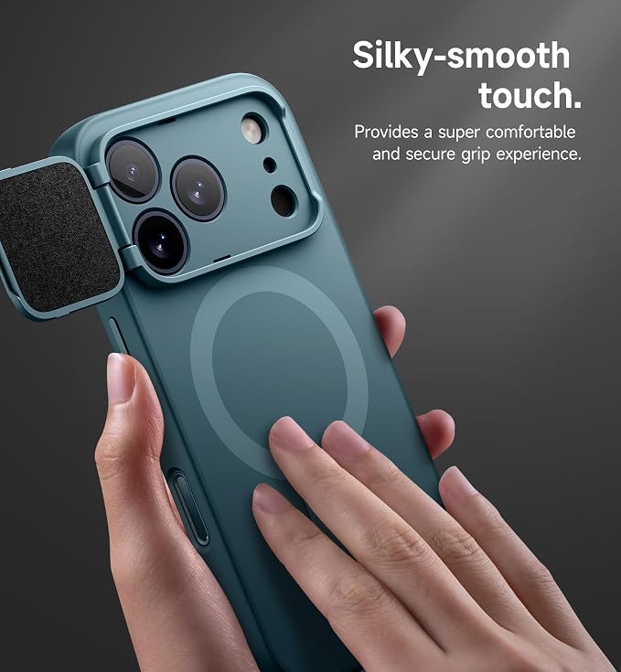 SURITCH for iPhone 17 Pro Max Case with Camera Control Cover, Camera Cover and Adjustable Kickstand, Compatible with MagSafe, Shockproof Bumper Protective Cases 6.9 Inch, Lake Green - Image 8