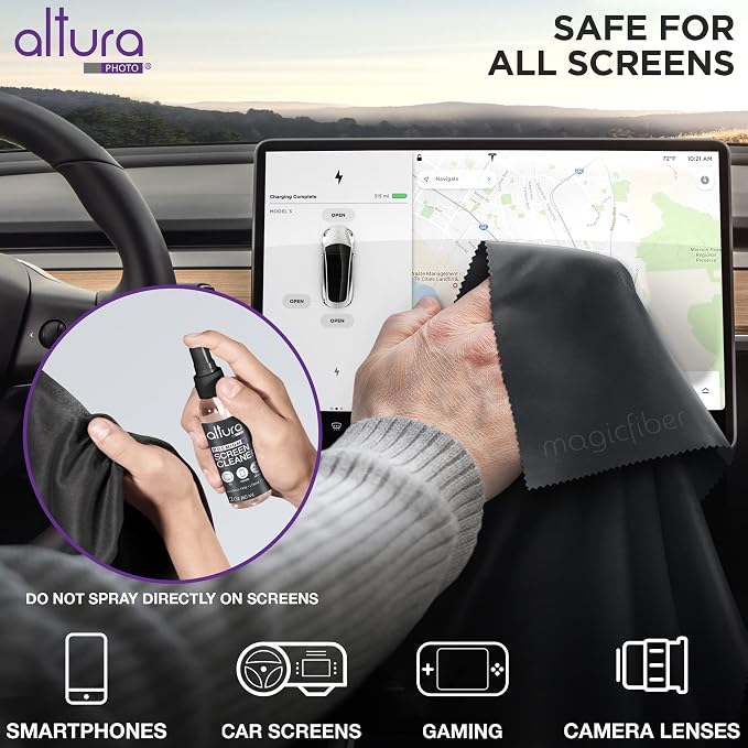 Altura Photo Screen Cleaner Spray Kit for Car, Laptop, Computer & MacBook | Great Touch Screen Cleaner for Phone, Tesla, iPad, OLED, TV, Monitors, Tablet & Mac Displays - Image 3