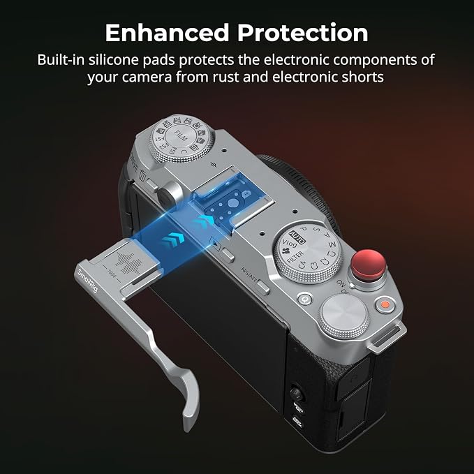 SmallRig Thumb Grip with Hot Shoe Cover for FUJIFILM X-M5 (Silver) - 4877 | Built-in Silicone Pads,Textured Surface for Enhanced Grip (Silver)-4877 - Image 5