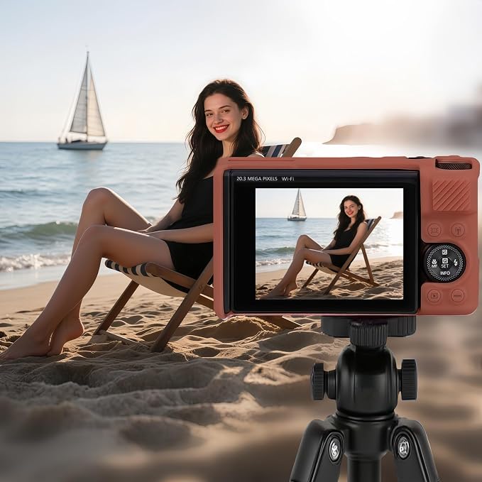 Camera Case for Canon PowerShot SX740/ SX730 Digital Camera, SX740 HS Case | Soft Silicone Protective Case Removable Lens Cover, Comes with 2 Screen Protectors and 1 Wrist Strap. (Brown) - Image 3