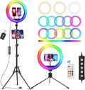 STALLY 12.3" Ring Light with Stand, 75" Tripod and Desk Tripod, 2 Holders | Ring Light Tripod with 3 CCT Mode, 96 Color Modes, Wireless Remote, Great Selfie Light for Live Stream/Makeup/YouTube/TikTok by STALLY