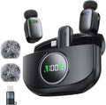 Wireless Mini Lavalier Microphone for iPhone & Android, Dual Clip-On Mics with 30H Charging Case, Intelligent Noise Cancellation, Tiny Portable Mic for Vlogging, TikTok, Live Stream, Teaching Meetings by Pnitri