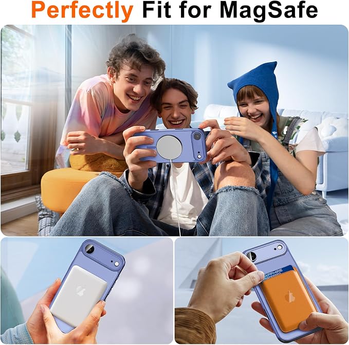 for iPhone Air Case with Privacy Screen Protector, Light Blue | Full Camera Protection, Magnetic, Compatible with MagSafe, Translucent Matte Shockproof Phone Cover for iPhone 17 Air - Image 5