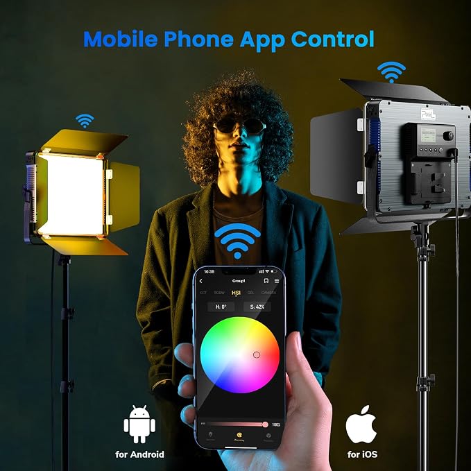 P80 LED Video Lighting Kit with APP Control,10 Applicable Scenes RGB LED Video Light Panel,60W 2500K-10000K CRI 97+ Photography Lighting for Studio/Gaming/Streaming/YouTube/Film/Video Recording - Image 2
