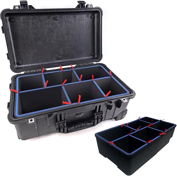 LAFENLIN DIY Divider System for Pelican 1510/Apache 5800,U-Clips & Red Tabs | Professional Divider with U-clips & Red Pull Tabs, Utility Knife.Customizable for Tools,Cameras,Medical,Tactical Gear-NO CASE by LAFENLIN-HardCaseLock