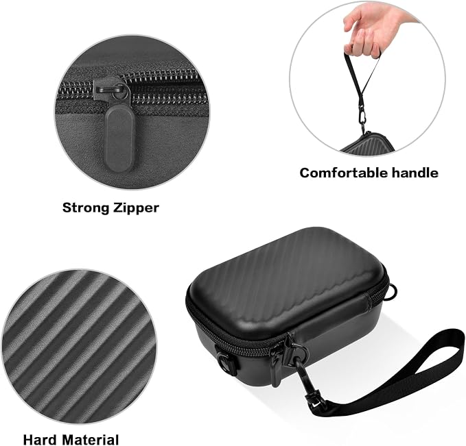 ANKHOH Case for Canon PowerShot SX740/SX720/G7X Mark III/II Digital Camera | Padded Divider, SD Card Storage, Mesh Cable Pocket, Travel Strap, Case Only, For Creators Photography & Travel, Black - Image 6