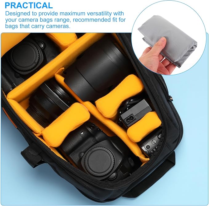 PATIKIL Camera Bag Divider, 5Pcs 6.69"x5.12"x0.39" Shockproof Camera Bag Inserts Separator Pad Protective Lens for Nikon Camera DSLR Protect Bag Organizer Universal Divider Cushion, Gray - Image 5
