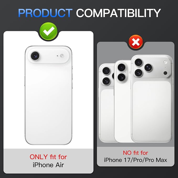 Suoman 2-pack for iPhone 17 Air Camera Lens Protector, Glitter Diamond Individual Metal Tempered Glass Camera Lens Cover [Strong-Adhesion][Does not Affect Night Shots]-Silver - Image 2