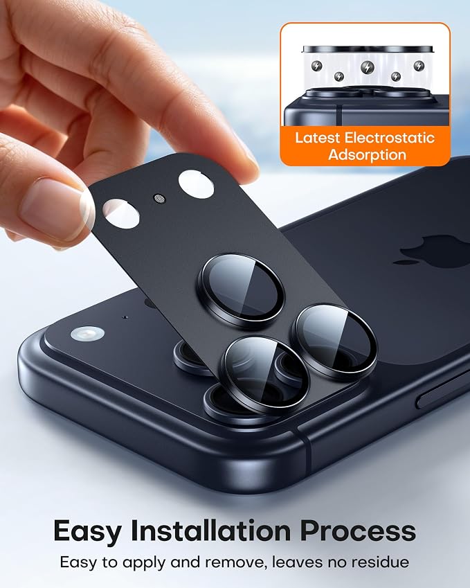 TAURI 2 Pack for iPhone 17 Pro Camera Lens Protector, Black | Full Coverage Military-Grade Shatterproof, Upgrade AR Anti-Reflection Ultra Clear Transmission & Case Friendly - Image 5