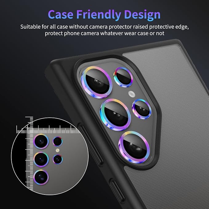 Camera Lens Protector for Samsung Galaxy S24 Ultra,1 Pack | Tempered Metal Glass Camera Cover, HD Clear Anti-Scratch Lens Screen Protector Film,Case Friendly,Colorful Titanium - Image 7